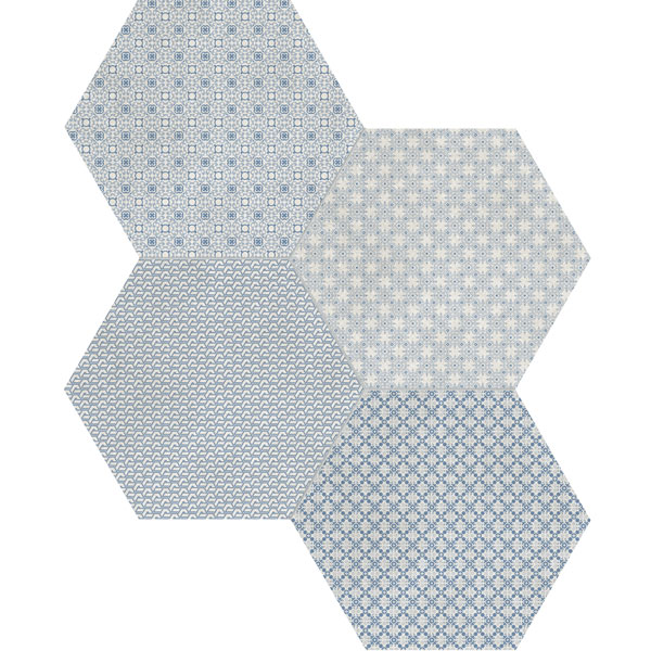 Denim Blend  8.5" Hexagon Blend
