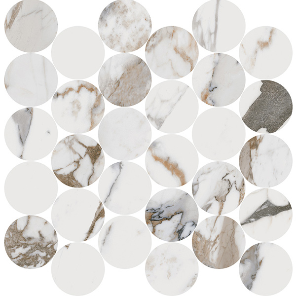 Breccia Capraia 2 1/2" Circle Mosaic (14" x 14" Sheet)