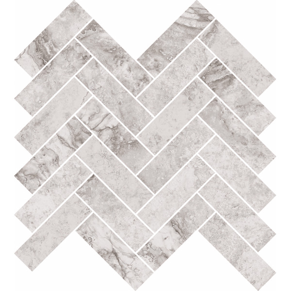 Silver Herringbone Mosaic (11" x 11" Sheet)