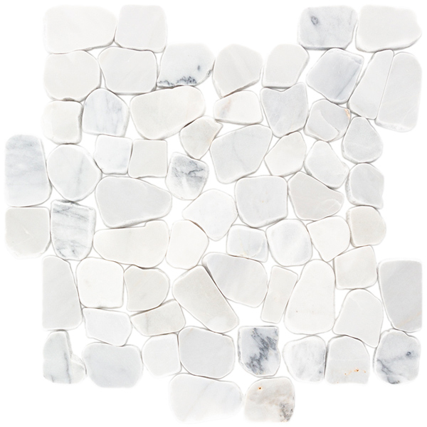 Pebble Harbor Mosaic White Marble